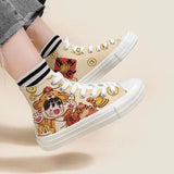 RAROVE-Canvas Shoes Women's Painting Graffiti High-top Sports Canvas Shoes Japanese Female Harajuku Style Woman Flat Casual Shoes