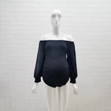 Rarove-Black/White Shoulderless Bodysuit For Maternity Women Photography Props Puff Chiffon Sleeve Pregnant One Piece Romper Photoshoot