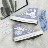RAROVE-Canvas Shoes Women's Painting Graffiti High-top Sports Canvas Shoes Japanese Female Harajuku Style Woman Flat Casual Shoes