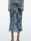 Rarove - ashion set screen printing top 2023 sets leisurely sexy Ruili high waist short skirt