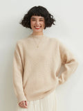 Rarove-Autumn and winter new 100% pure cashmere sweater women's semi-high neck thick warm sweater wool bottoming shirt.