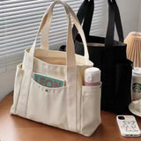 Rarove-2024 New Large Capacity Canvas Tote Bags for Work Commuting Carrying Bag College Style Student Outfit Book Shoulder Bag