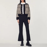 Rarove Autumn and Winter Women's Clothing Plaid Pattern Jacket Female Knitted Sweater Cardigan