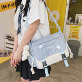 Rarove-Korean Fashion Casual Big Bag Student School Bags for Teenage Girls Messenger Bag Shoulder Bag Crossbody Bags Women