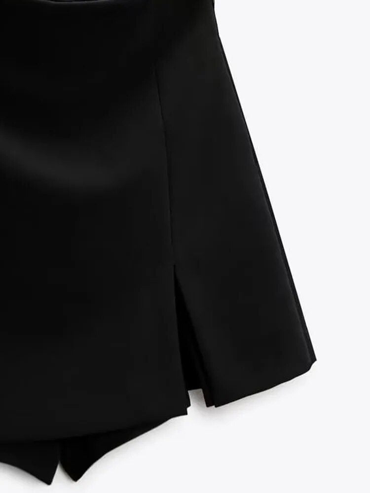 Rarove- New Women's Temperament Multicolor High Waist Skirt Pants Concealed Zipper Closure Split Design Skirt Pants at Side Seams