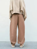 Rarove- Autumn new women's casual retro all-match fashion elastic pleated mid-waist nylon blend umbrella pants