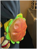 Rarove-Cartoon cheese stereo burger crossbody bag girl cute everything shoulder bag funny little backpack
