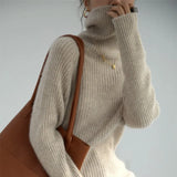 Rarove-100 pure mountain cashmere sweater women's high-end high-neck loose warm pit bottoming sweater in autumn and winter