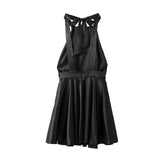 RAROVE-2024 Spring New Product Women's Fashion Style Slim Fit French High Waist Sleeveless Hanging Neck Dress