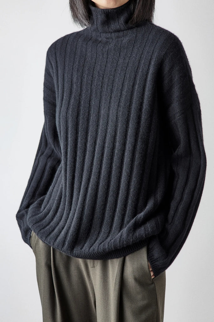 Rarove-Men's and women's black thick pits, heavy cashmere thick rods, knitted thick short high-necked wool clothes.