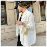 Rarove-Hot Selling Female Handmade Pearl Shoulder Tote Bag Trending Black Pearl Bucket Stone Purse Woman's Wedding Evening Handbag