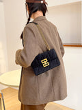 Rarove-Vintage large capacity bag 2024 autumn and winter new large square several small square all shoulder crossbody bag
