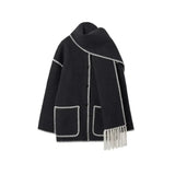 Rarove Winter Women's Coat Fringe Quilted Jacket Sale Tote In Promotion Fringe Scarf Wool Max Mara Clothes
