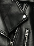 Rarove - New Women's 2023 comes with a belt of the same material with a metal buckle and a front zippered closure faux leather jacket