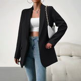 Rarove   Women's Tops Coat Temperament Commuter Blazer Regular Sleeve Blazer Collar Solid Color Thin Blazer Jacket Women Clothing