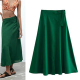 Rarove- New Women's Clothing 2023 Fashion Casual Ruili Sweet Versatile Gentle Retro Temperament Linen Skirt