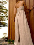 Rarove- Summer new women's clothing temperament casual high waist slim suspenders wide-leg jumpsuit women