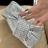 Rarove-Latest Bling Purse Party Shoulder Bag Luxury Knotted Rhinestones Evening Bag Crystals Clutch Handbag For Women