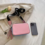 Rarove-Trendy Contrast Color Small Square Bag New Personalized Broadband Crossbody Women's Bag Minimalist Camera Bag
