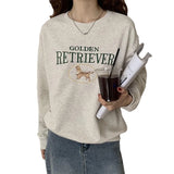 RAROVE-Graphic Letter Embroidered Swearshirt Round Neck Sweater Women's Spring Autumn New Loose Casual Top
