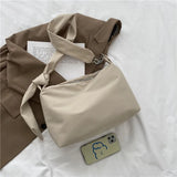 Rarove-Simple Nylon Shoulder Bag Female Knotted Straps Underarm Bag Solid Color Gilrs Armpit Handbags Gilrs Purse Hand Clutch Bolsa
