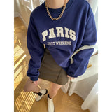 RAROVE-Autumn Casual Letter Embroidery Oversized Sweatshirt  Drop Shoulder Sleeves Loose Sweater