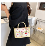 Rarove-Fashion Small Square Women Crossbody Bag Cherry Pattern Female Portable Messenger Bags Versatile Casual Girls Shoulder Bags