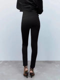 Rarove- New Women's Style Fashion Versatile High Waist Tight Slim Wide Waist Casual Bottom Pants