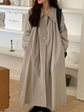 Rarove-2024 Spring/Summer Fashion Loose Dress Women Solid Long Sleeves Turn-down Collar Long Dresses Female Autumn Casual Shirt A-line Single Breasted Robes