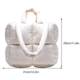 Rarove-Women Quilted Puffy Shoulder Bags Designer Space Cotton Tote Bags Large Capacity Winter Handbags Shopping Tote Bolsas