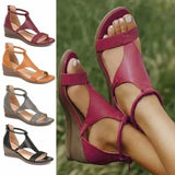 RAROVE-Womens Shoes Comfort Summer 2024 Plus Size 43 Ladies Sandals Heel Zipper Retro Wedge Sandals Woman Soft Bottom Beach Mujer