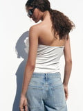 Rarove - New Women's 2023 Temperament Fashion Sexy Transparent Yarn Layered Decorative Rib Bodysuit