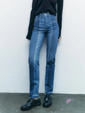 Rarove- 2023 new women's colorful denim fabric in the waist straight Slim Slim sweet Riley casual and ankle jeans