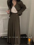 RAROVE-Graduation Gift Back to School Season Autumn New Women Casual Formal Blazer and Long Skirts Suit Vintage Business Suit Jackets Midi Saya Two Pieces Female Outfits
