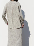 Rarove - New women's 2023 animal print shirt midi skirt high waist skirt double front design with metal buckle