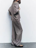 Rarove - New Women's 2023 Temperament Fashion Versatile Casual Geometric Graphic Printed Pants Shirt Set
