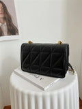 Rarove-Diamond-Shaped Embossed Fashion Chain For Female Commuters With One Shoulder Messenger Bag