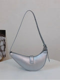 Rarove-Small Design Fashion French Lady Armpit Bag All-In-One Commuter Crescent Pack Silver