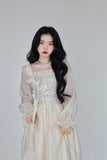 RAROVE-Graduation Gift Back to School Season Summer Dress Spring Outfit Summer Vacation Outfits  Yellow French Vintage Fairy Dress Women Bandage Elegant Evening Party Midi Dress Long Sleeve Korean Style Fairy Dress Autumn New
