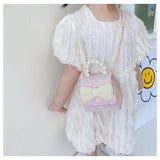 Rarove-Korean Style Children's Mini Clutch Bag Cute Kids Girls Princess Crossbody Bag Little Girl Small Party Pearl Purses Gift