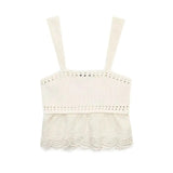 Rarove- New women's clothing, suspenders, fashion, all-match, slimming, casual bowknot decoration stitching knitted top