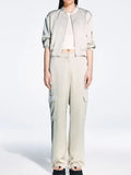 Rarove - New Women's Clothing 2023 Casual Temperament Fashion Elegant Ruili Sweet Silk Satin Texture Bomber Jacket