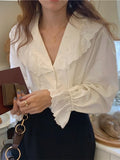 RAROVE-Casual Spring Outfits Summer Vacation Looks Women Blouse Female Shirt Summer Womens Blouses Spring Maxi Blusas Casual Elegant Vintage Long Sleeve Cotton Oversize Loose