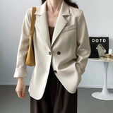 RAROVE-Button Back Split Silhouette Double Breasted Plus Blazer Beige Khaki Black Autumn Women Coat