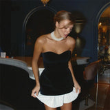 RAROVE-2024 Spring New Product Women's Fashionable Style Slim Fit Velvet Bra Panel Mini Dress