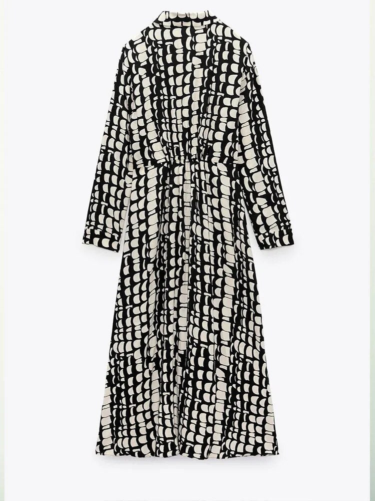 Rarove - New Women's 2023 Fashion temperament versatile casual slim print long dress