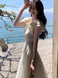 RAROVE-Graduation Gift Back to School Season Summer Dress Spring Outfit Summer Vacation Outfits  Summer Fashion Sexy Hollow Out Beach Dress Women Elegant One Piece Evening Party Midi Vestidos Korean Female Clothing