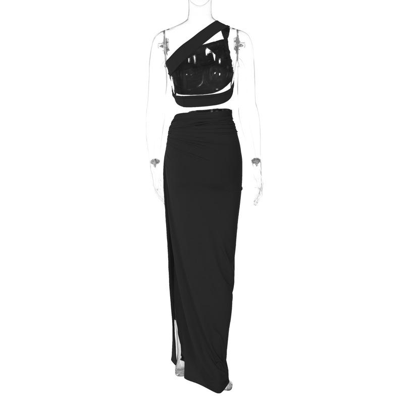 Rarove-Fall Outfits  -2024 summer new sexy backless strapless top slim fit split skirt set new years eve dress to impress