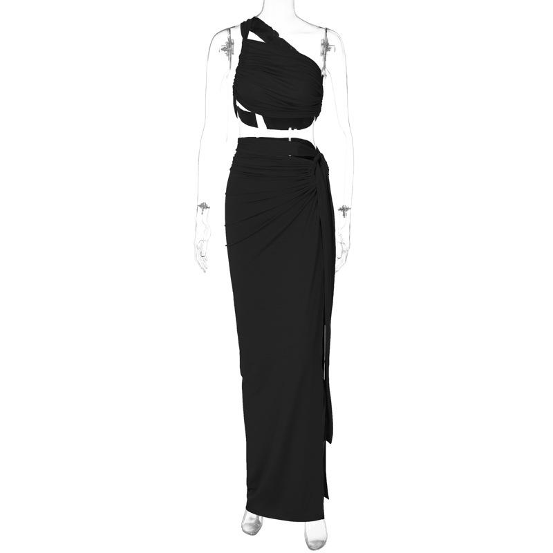 Rarove-Fall Outfits  -2024 summer new sexy backless strapless top slim fit split skirt set new years eve dress to impress