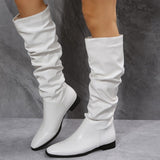 Rarove- White Casual Patchwork Solid Color Pointed Keep Warm Comfortable Shoes